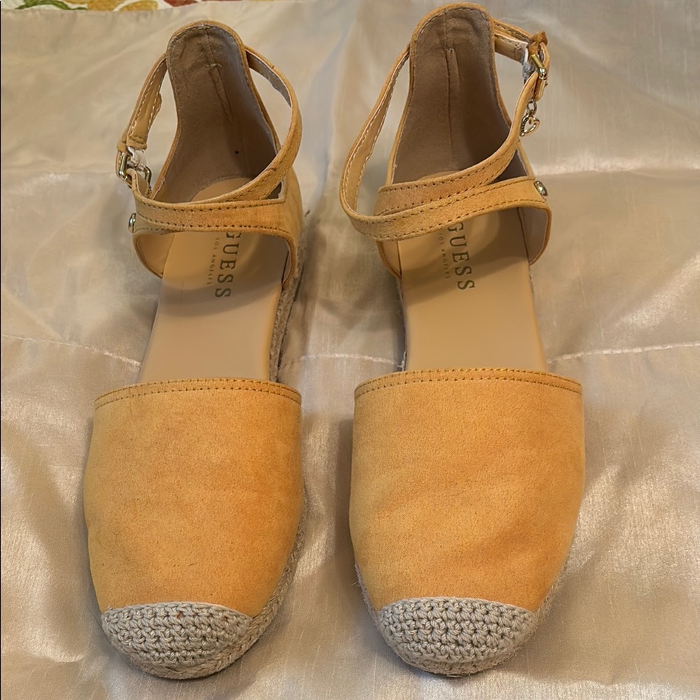 Guess Tan Espadrille Shoes with Ankle Strap
